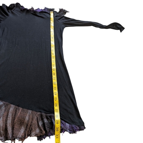 Wool Dress Women Small Witchy Whimsigoth Shabby Fairy French Cold Shoulder Black - Picture 11 of 11